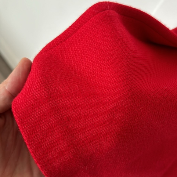 ST JOHN Wool Blend Wide Leg Red Trouser Pant Large - Picture 4 of 7